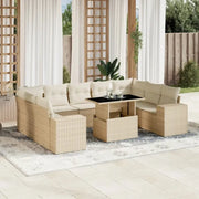 Lounge tuinset van beige materiaal en gepoedercoat staal met ruime afmetingen - Tuinsets