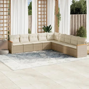Lounge tuinset van beige materiaal en gepoedercoat staal voor buiten - Tuinsets