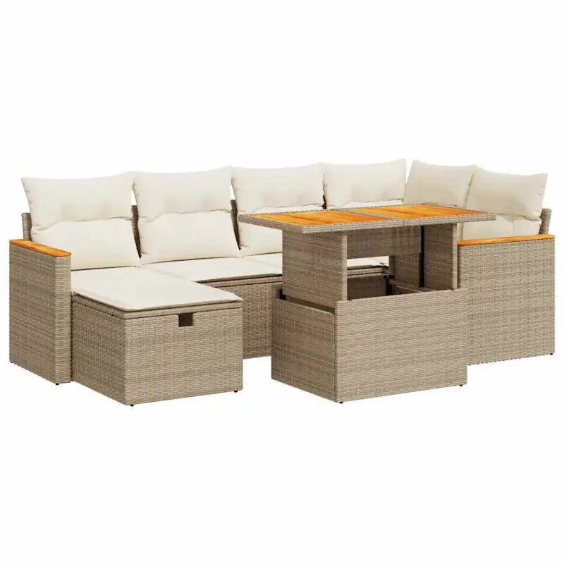 Lounge tuinset van beige materiaal met gepoedercoat staal afmetingen - Tuinsets
