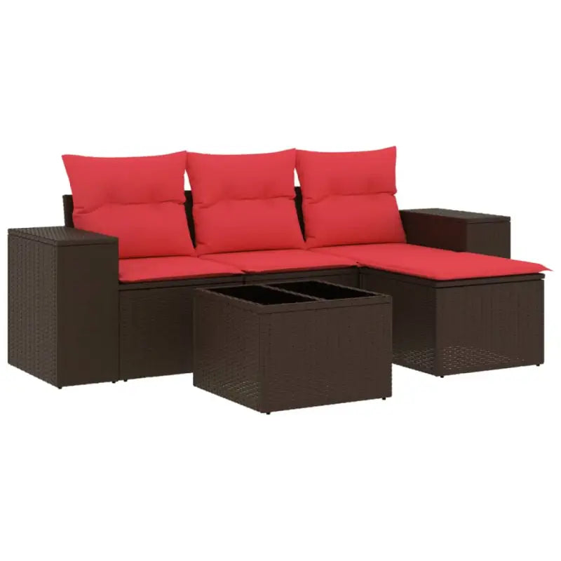 Lounge tuinset van bruin materiaal en gepoedercoat staal met ideale afmetingen - Tuinsets
