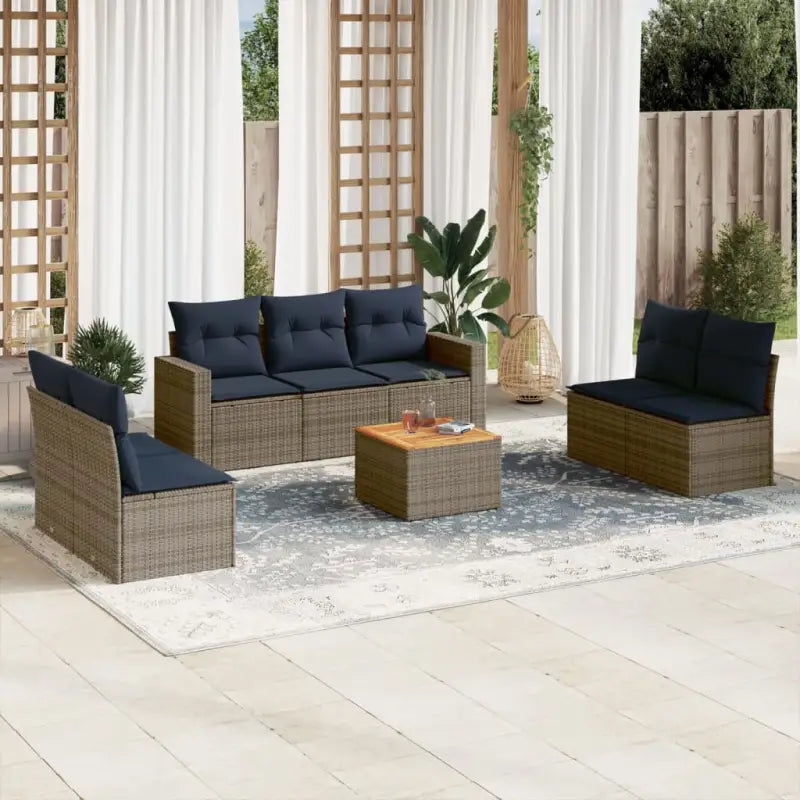 Lounge Tuinset van gepoedercoat staal en poly rattan voor terras - Tuinsets