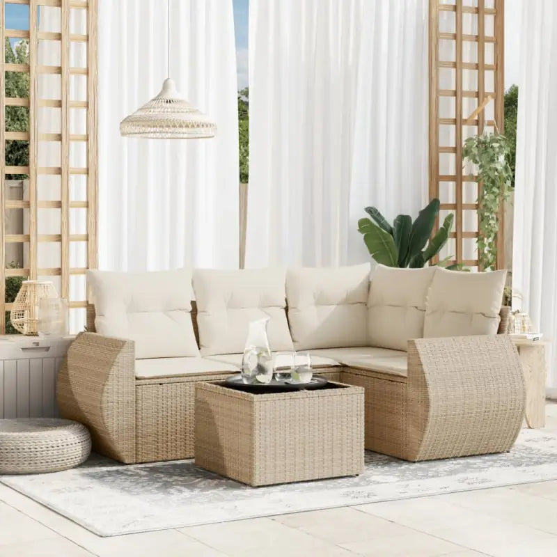 Lounge Tuinset van Gepoedercoat Staal in Beige Materiaal - beige en crèmekleurig / Zonder tafel - Tuinsets