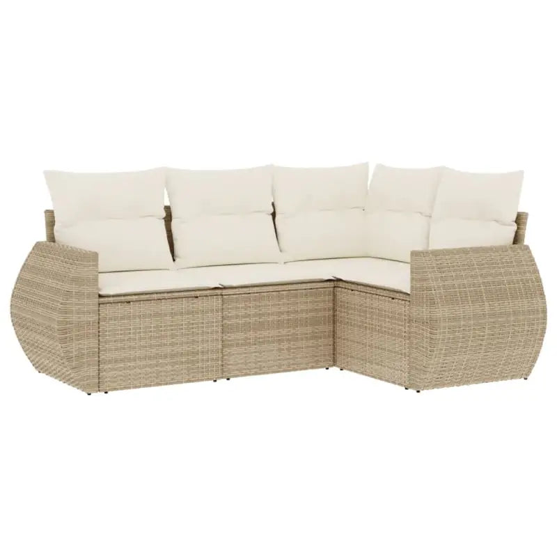 Lounge Tuinset van Gepoedercoat Staal in Beige Materiaal - Tuinsets