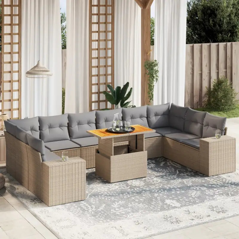 Lounge Tuinset van gepoedercoat staal in beige materiaal voor buiten - Tuinsets