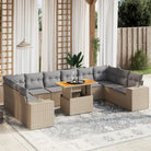 Lounge Tuinset van gepoedercoat staal in beige materiaal voor buiten - beige en lichtgrijs / 2x hoek + 6x midden