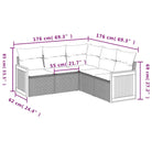 Lounge tuinset van gepoedercoat staal met beige materiaal en afmetingen - Tuinsets