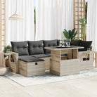 Lounge Tuinset van Gepoedercoat Staal met Beige Materiaal en Afmetingen - Lichtgrijs / met opbergruimte - Tuinsets