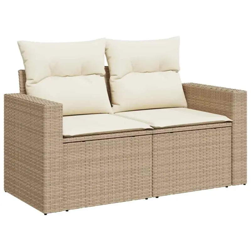 Lounge tuinset van gepoedercoat staal met beige materiaal en afmetingen - Tuinsets