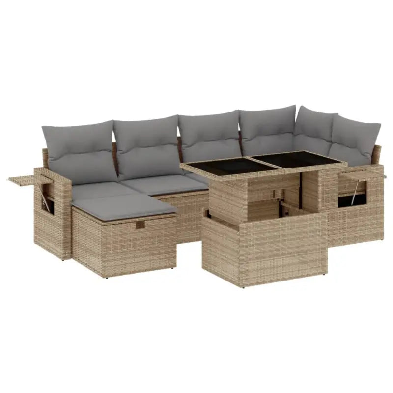 Lounge Tuinset van Gepoedercoat Staal met Beige Materiaal en Afmetingen - Tuinsets