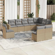 Lounge tuinset van gepoedercoat staal met beige materiaal en afmetingen - Tuinsets