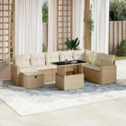 Lounge tuinset van gepoedercoat staal met beige materiaal en afmetingen - Tuinsets