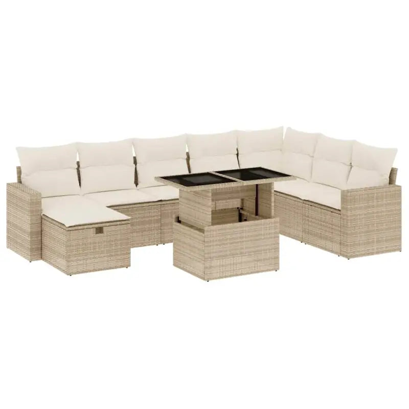 Lounge tuinset van gepoedercoat staal met beige materiaal en afmetingen - Tuinsets