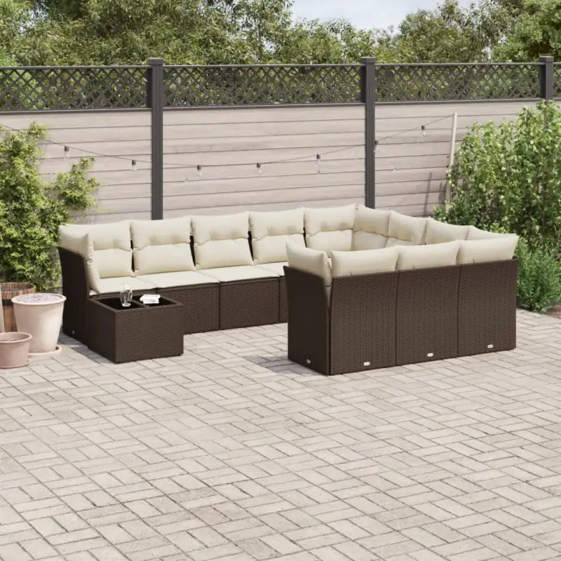 Lounge Tuinset van Gepoedercoat Staal met Beige Material en Waterdichte Tas - Bruin en crème - Tuinsets