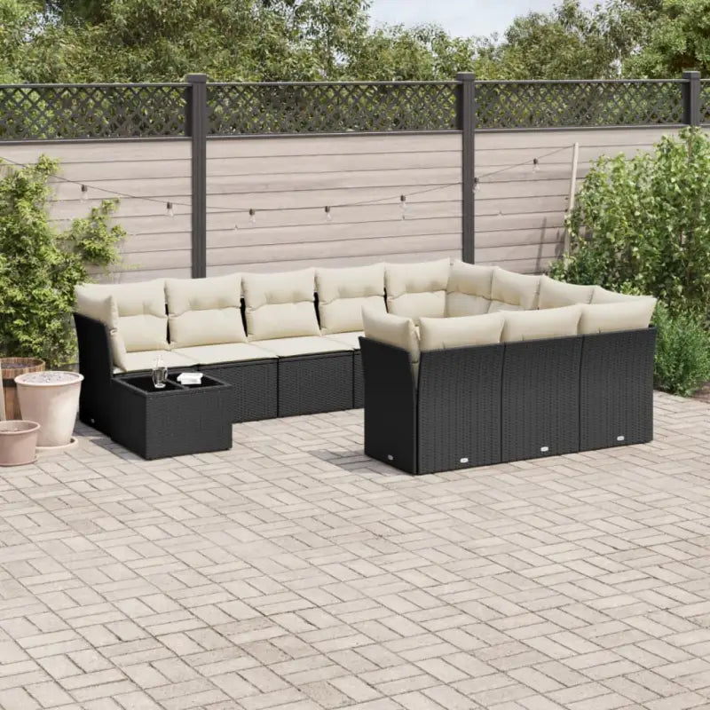 Lounge Tuinset van Gepoedercoat Staal met Beige Material en Waterdichte Tas - Zwart en crème - Tuinsets