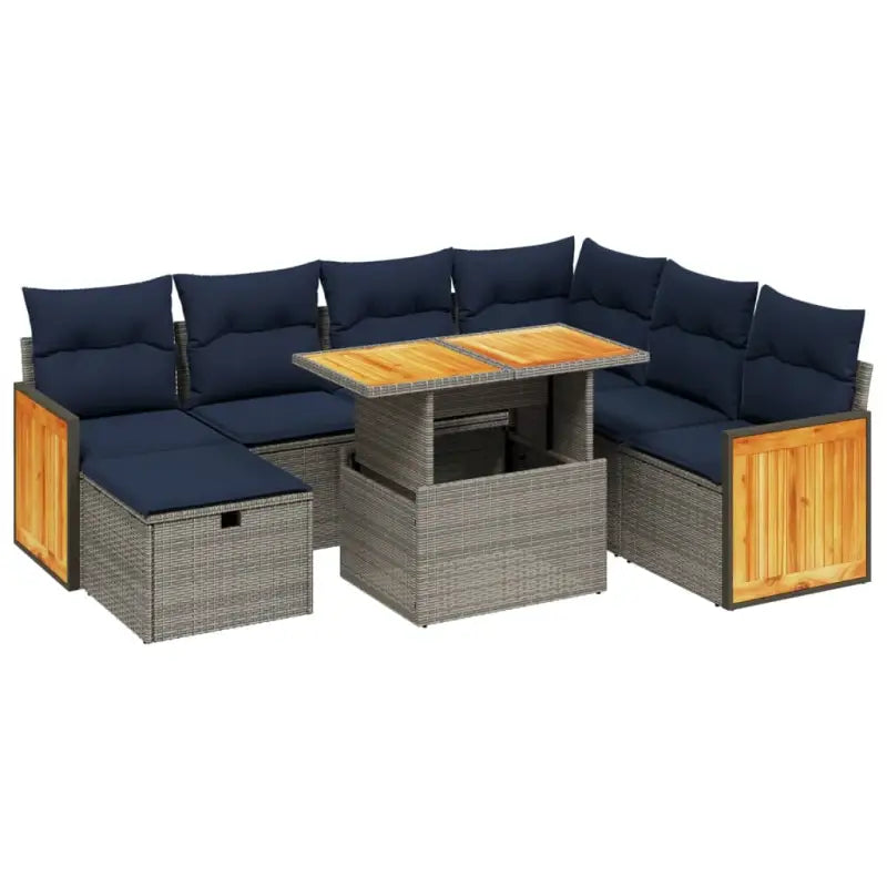 Lounge tuinset van grijs materiaal en gepoedercoat staal afmetingen - Tuinsets