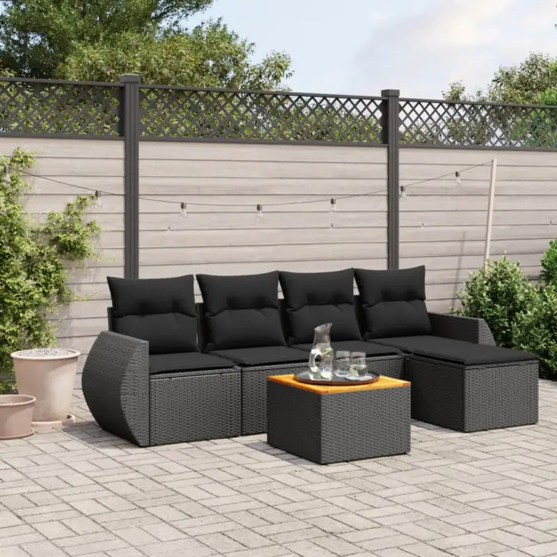 Lounge tuinset van grijs materiaal en gepoedercoat staal afmetingen - Zwart - Tuinsets