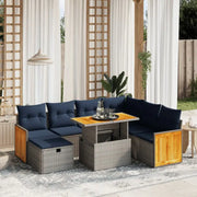 Lounge tuinset van grijs materiaal en gepoedercoat staal afmetingen - Tuinsets