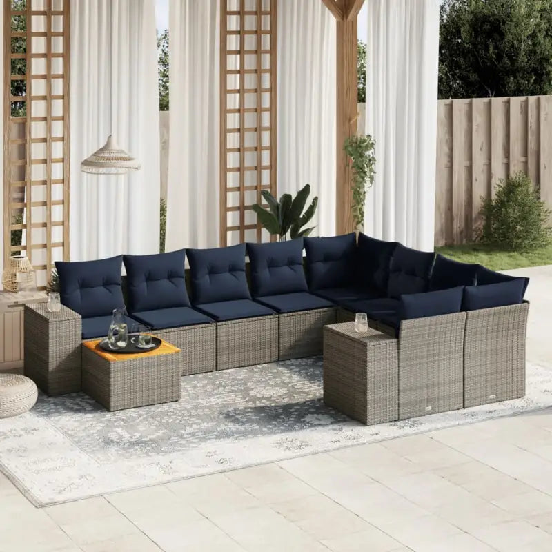 Lounge Tuinset van grijs materiaal met gepoedercoat staal afmetingen - Tuinsets