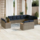 Lounge Tuinset van Grijs Materiaal met Waterdichte Tas en Gepoedercoat Staal - grijs en marineblauw / Zonder tafel