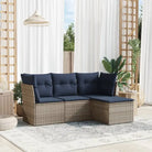 Lounge tuinset van grijs materiaal met waterdichte tas en gepoedercoat staal - Grijs / Zonder tafel - Tuinsets