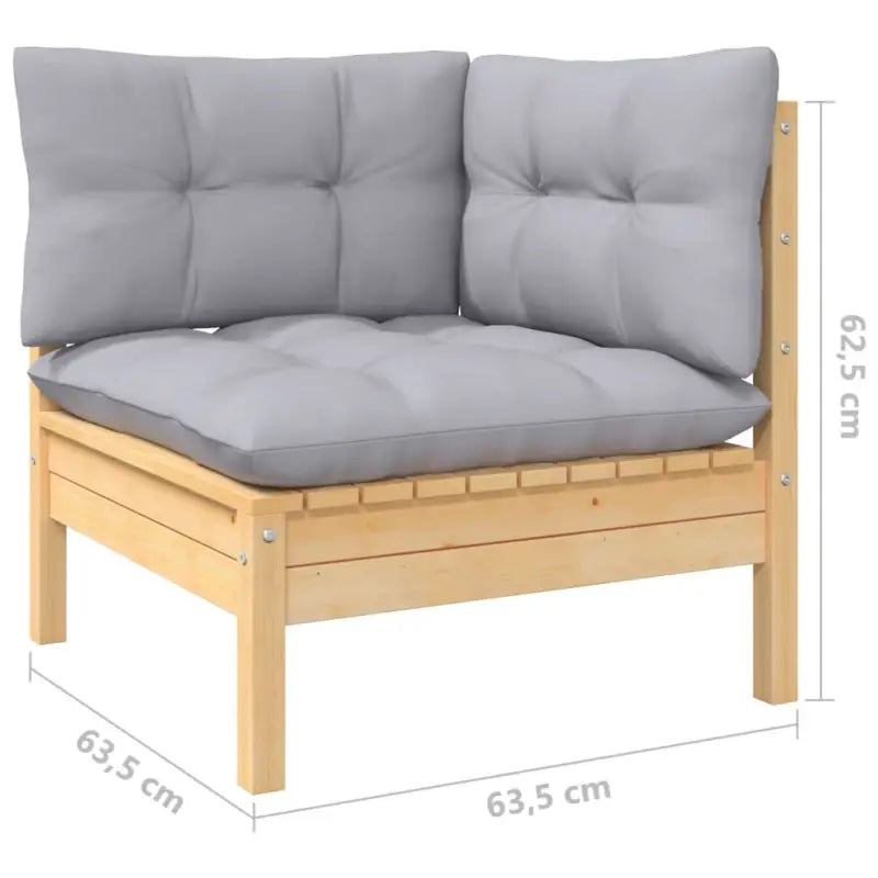 Lounge tuinset van massief grenenhout met voetenbank tafel - Tuinsets