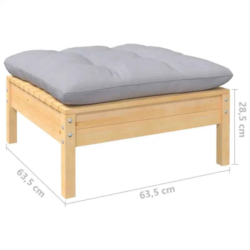 Lounge tuinset van massief grenenhout met voetenbank tafel - Tuinsets