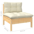 Lounge tuinset van massief grenenhout voor ontspanning en samenzijn - Bruin en crème - Tuinsets