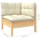 Lounge tuinset van massief grenenhout voor ontspanning en samenzijn - Bruin en crème - Tuinsets
