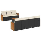 Lounge tuinset van poly rattan en gepoedercoat staal in zwart materiaal - Tuinsets