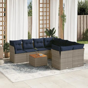 Lounge tuinset van poly rattan en gepoedercoat staal met afmetingen - Tuinsets