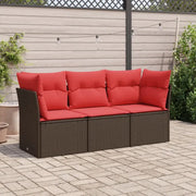 Lounge tuinset van poly rattan met comfortabele zitervaring en gepoedercoat staal - Tuinsets