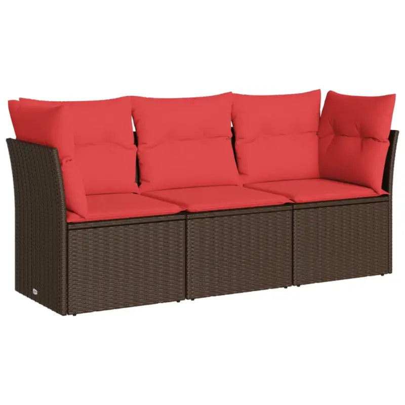 Lounge tuinset van poly rattan met comfortabele zitervaring en gepoedercoat staal - Tuinsets