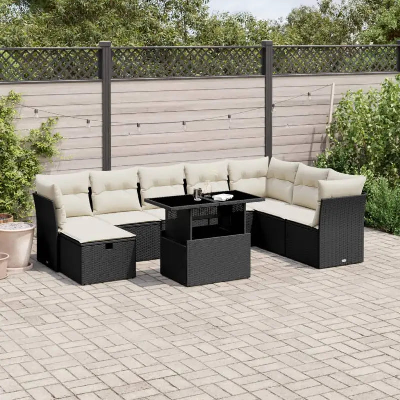 Lounge tuinset van zwart gepoedercoat staal met comfortabele afmetingen - Tuinsets