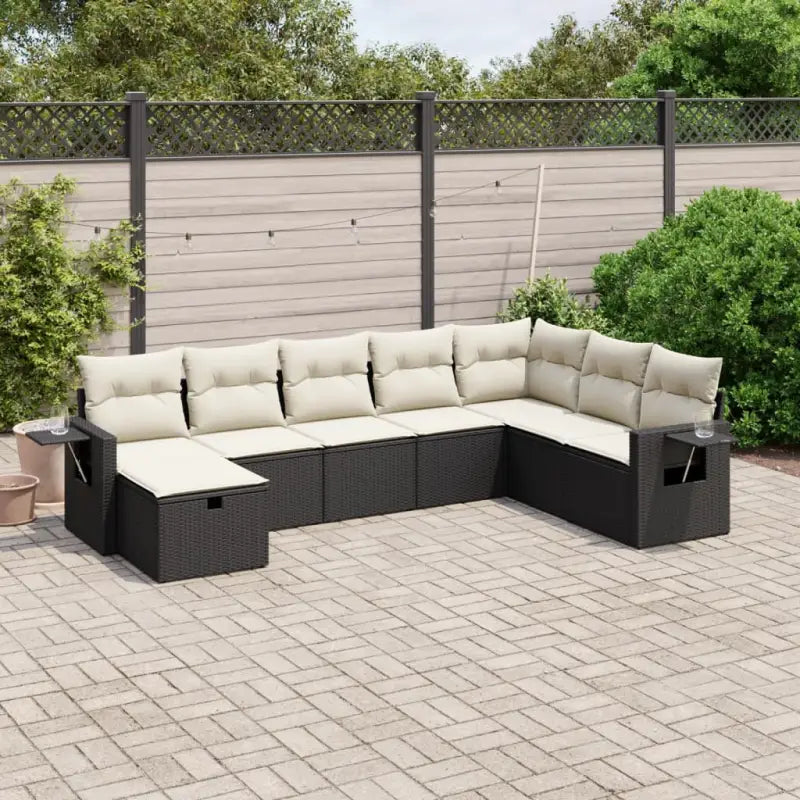 Lounge tuinset van zwart gepoedercoat staal met praktische afmetingen - Tuinsets