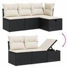 Lounge Tuinset van Zwart Gepoedercoat Staal voor Terras en Tuin - Tuinsets