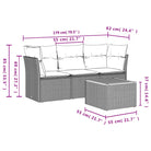 Lounge tuinset van zwart materiaal en gepoedercoat staal met comfortabele afmetingen - Tuinsets