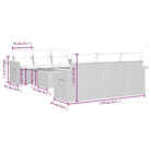 Lounge tuinset van zwart materiaal en gepoedercoat staal met poly rattan - Tuinsets