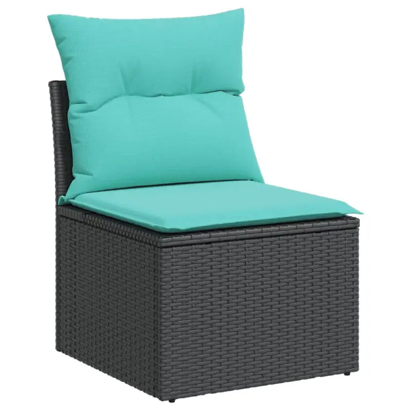 Lounge tuinset van zwart materiaal en gepoedercoat staal met poly rattan - Tuinsets