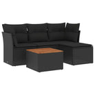 Lounge tuinset van zwart materiaal en gepoedercoat staal met ruime afmetingen - Tuinsets