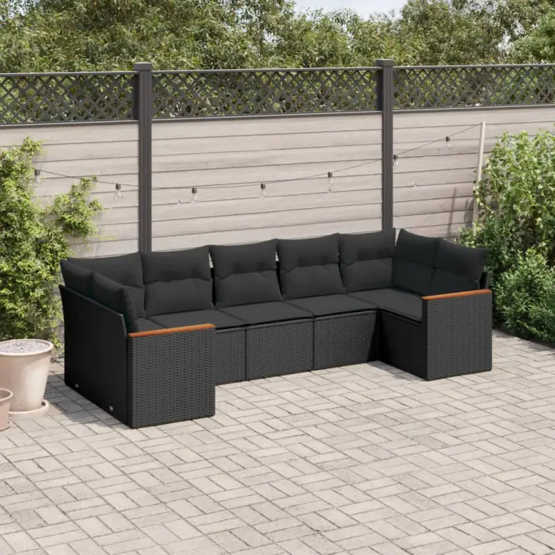 Lounge Tuinset van zwart materiaal en gepoedercoat staal - Zwart - Tuinsets