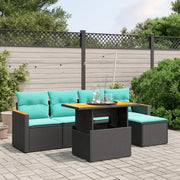 Lounge Tuinset van zwart materiaal met gepoedercoat staal afmetingen - Tuinsets