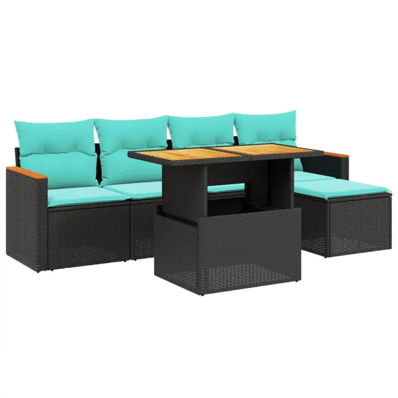 Lounge Tuinset van zwart materiaal met gepoedercoat staal afmetingen - Tuinsets