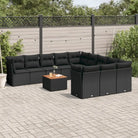 Lounge tuinset van zwart materiaal met waterdichte tas en gepoedercoat staal - Zwart - Tuinsets