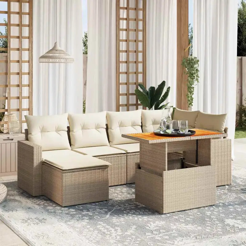 Lounge Tuinsets in Grijs Materiaal met Gepoedercoat Staal Afmetingen - beige en crèmekleurig / zonder opbergruimte