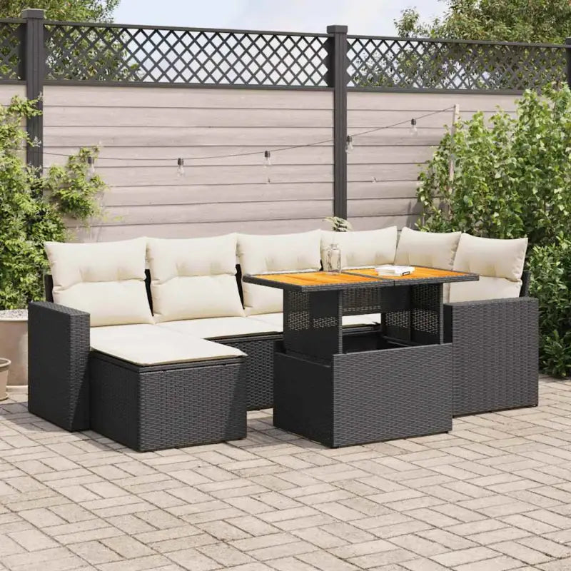 Lounge Tuinsets in Grijs Materiaal met Gepoedercoat Staal Afmetingen - Zwart en crème / met opbergruimte - Tuinsets