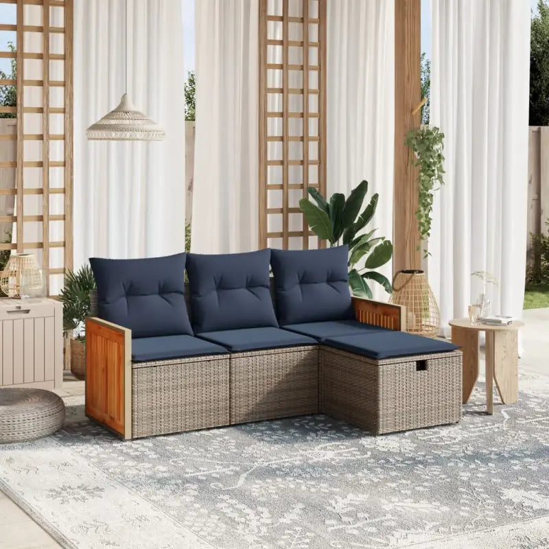 Lounge Tuinsets in Grijs met Gepoedercoat Staal en Afmetingen - Tuinsets