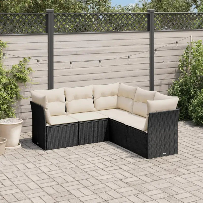 Lounge tuinsets met beige materiaal en gepoedercoat staal afmetingen - Zwart en crème / Zonder tafel - Tuinsets