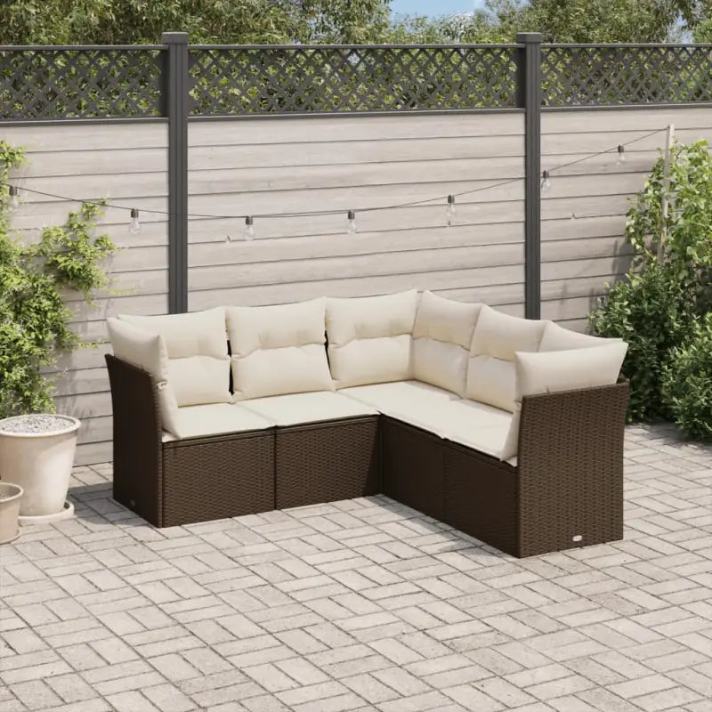 Lounge tuinsets met beige materiaal en gepoedercoat staal afmetingen - Bruin en crème / Zonder tafel - Tuinsets