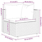 Lounge tuinsets met poly rattan en gepoedercoat staal hemelterwijl de afmetingen rugkussen comfortabel maken - Tuinsets
