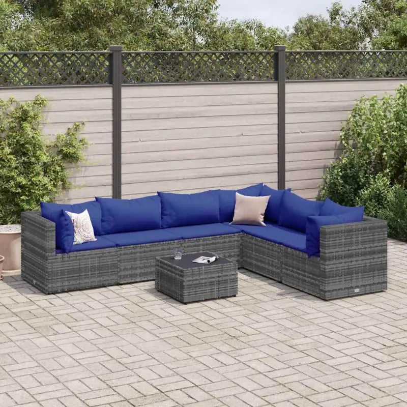 Lounge tuinsets met poly rattan en gepoedercoat staal hemelterwijl de afmetingen rugkussen comfortabel maken - Grijs